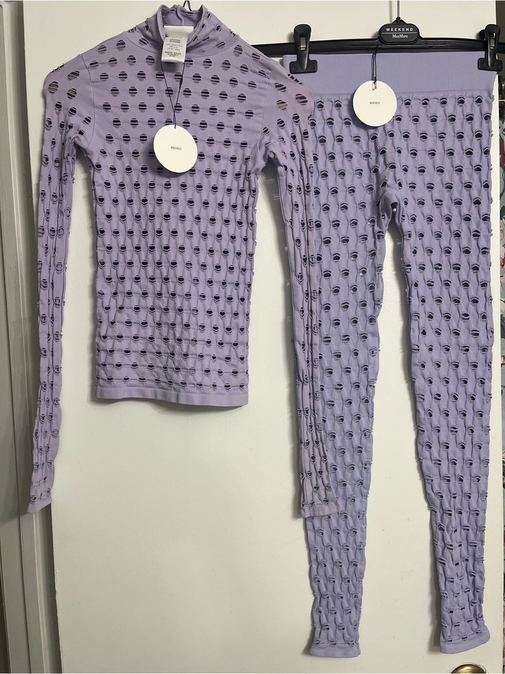 Kids Lavender Textured Leggings -